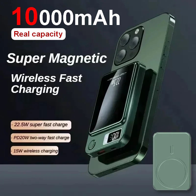 10000 mAh Drahtlose Magnetische Power Bank 22,5 W Schnelle Lade Tragbare Externe Batterie PowerBank Adapter Für iPhone Huawei Samsung