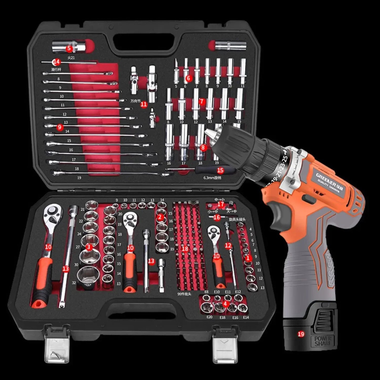 Auto Reparatur Werkzeuge Box Sets Elektriker Spanner Anti-fallen Fall Wasserdicht Stoßfest Sicherheit Teile Organizer Anti-herbst Toolbox