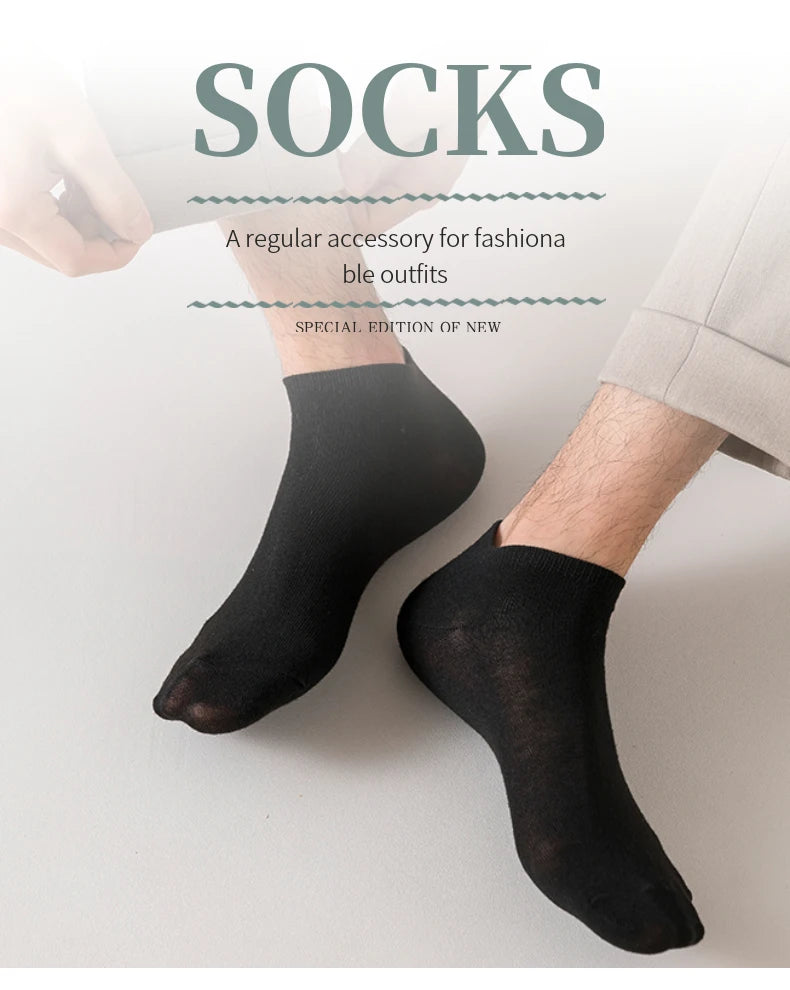 5 Pairs of Women's/men's Boat Socks Invisible Low Cut Anti Slip Summer No Show Ankle Socks Solid Color Casual Breathable - FUXL-Shopify