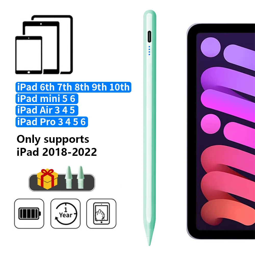 Stylus Pen für Apple Pencil (2022-2018) mit LED-Power-Anzeige & Palm Rejection – Präziser Touch-Stift für iPad Pro/Air/Mini