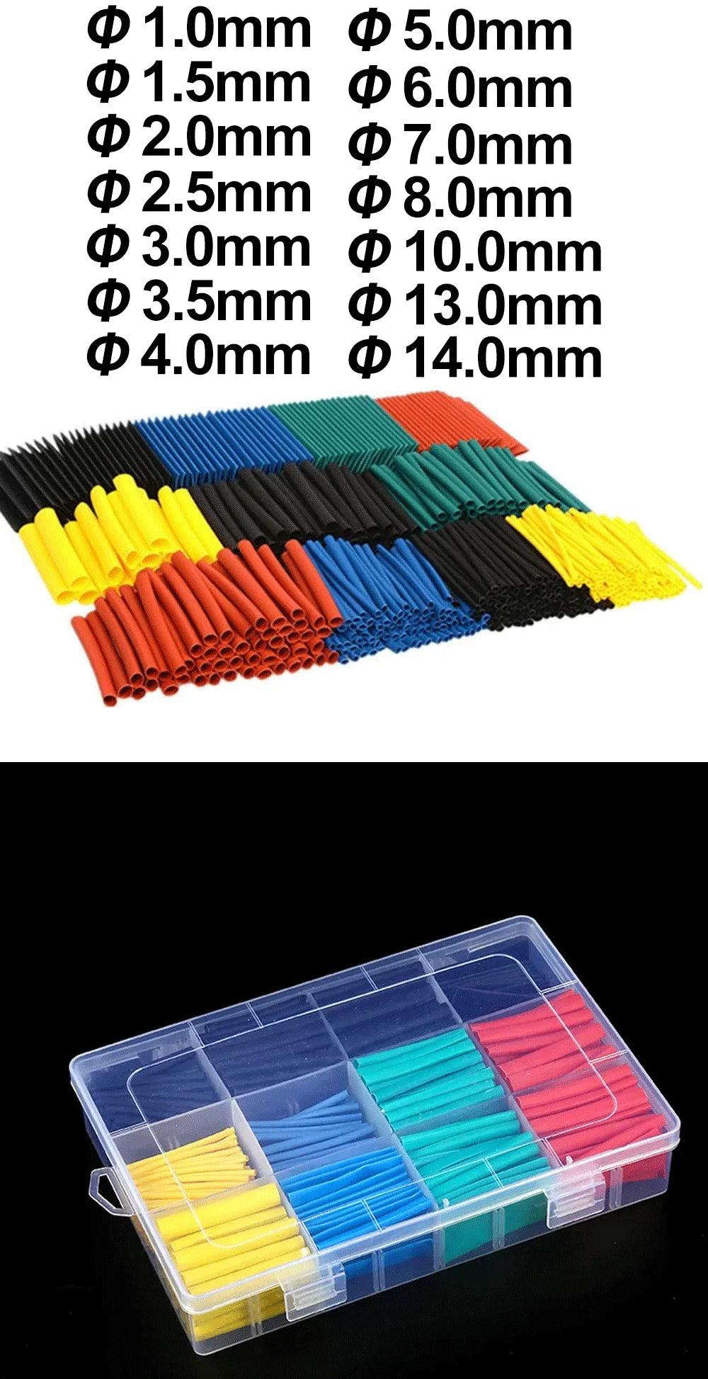 Schrumpfschlauch, thermobeständiges Rohr, Schrumpfverpackungsset, elektrischer Anschluss, Draht, Kabel, Isolierung, ummantelter Schutz - FUXL-Shopify