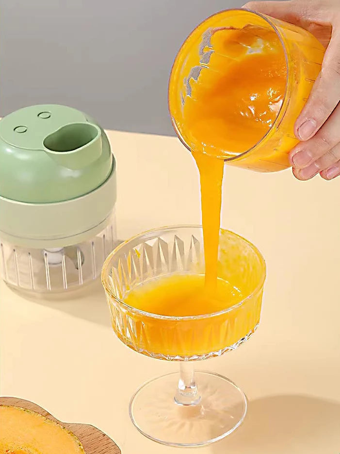 5-in-1-Set für elektrische Gemüseschneider, tragbar, wiederaufladbar, kabellose Küchenmaschine und Zerkleinerer für Paprika, Knoblauch und Fleisch - FUXL-Shopify