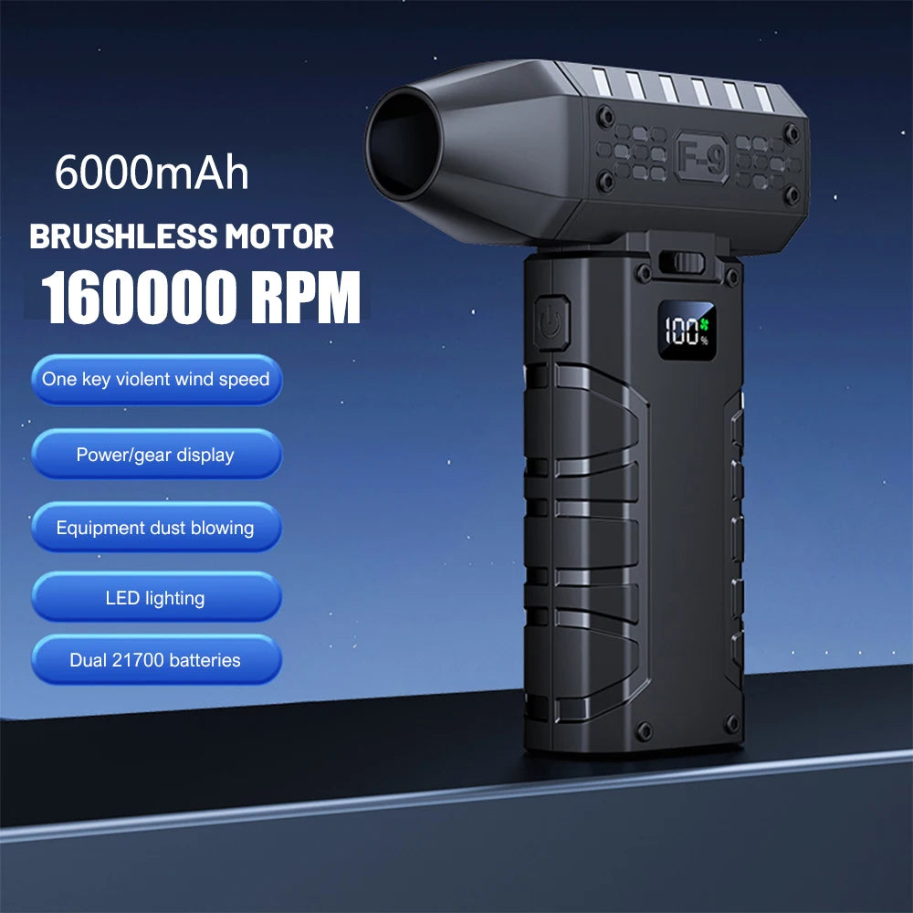 350000 RPM 8000mAh Pocket Dust Blower Mini Turbo Jet Fan Rechargeable 58m/s Turbo Violent Fan Powerful Blower for Cleaning - FUXL-Shopify