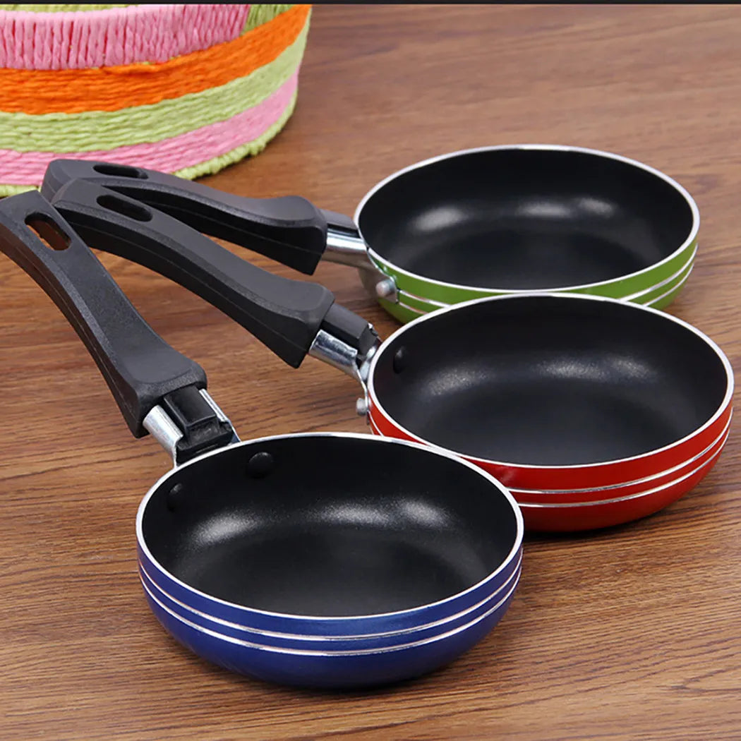 12 cm/14 cm/16 cm Mini Bratpfanne Antihaft-Stahl Bratpfanne Topf Topf Zufällige Farbe für Kochgeschirr Küche Kochgeschirr