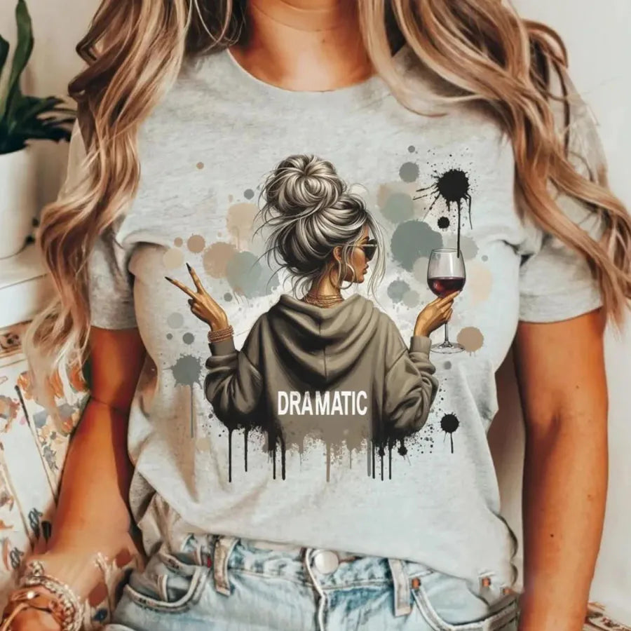 Dramatische Vintage-Aufkleber – Bügelbare Wärmeübertragungssticker für T-Shirts, Hoodies & Taschen – Retro-Design für Kleidung & Stoff