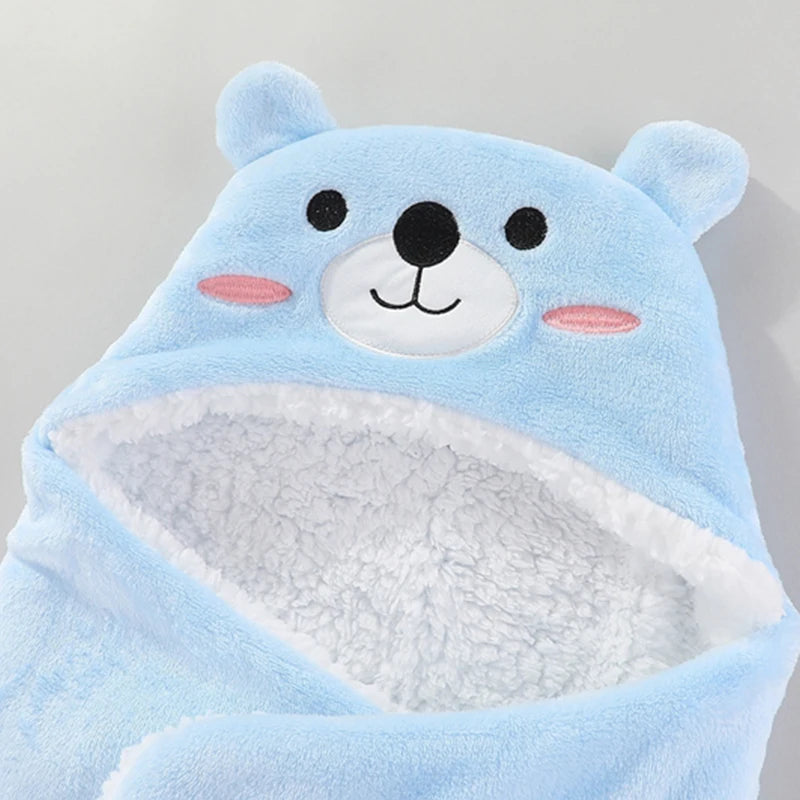 Weiche Babyschlafsäcke, warm, für Herbst und Winter, Wickeldecken für Neugeborene, Cartoon-Kokon für Babys, Flanell-Babyschlafsack, 0–9 Monate - FUXL-Shopify