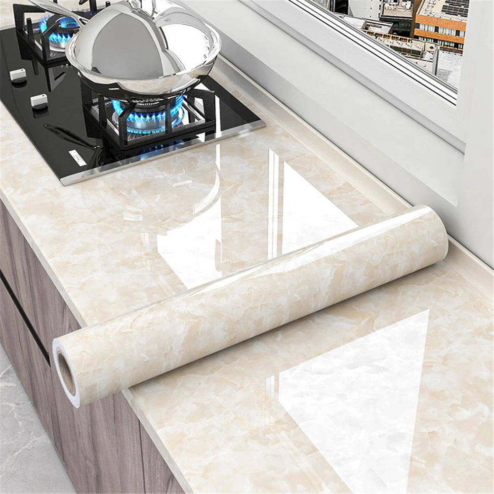 Luck Amy PVC Pearl Film Selbstklebende Tapete – Hochglanz, wasserfest & schimmelresistent für Küche, Schrank & Möbel (Schwarz/Weiß) - FUXL-Shopify
