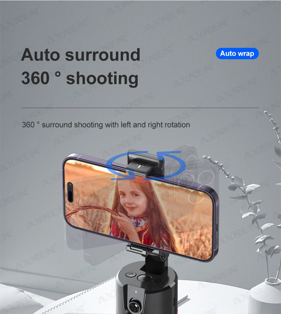 AXNEN P02 360 Rotation Follow-up Gimbal Stabilisator Einbeinstativ Desktop Tracking Gimbal mit Fernbedienung für Telefon Tiktok Live Fotografie - FUXL-Shopify