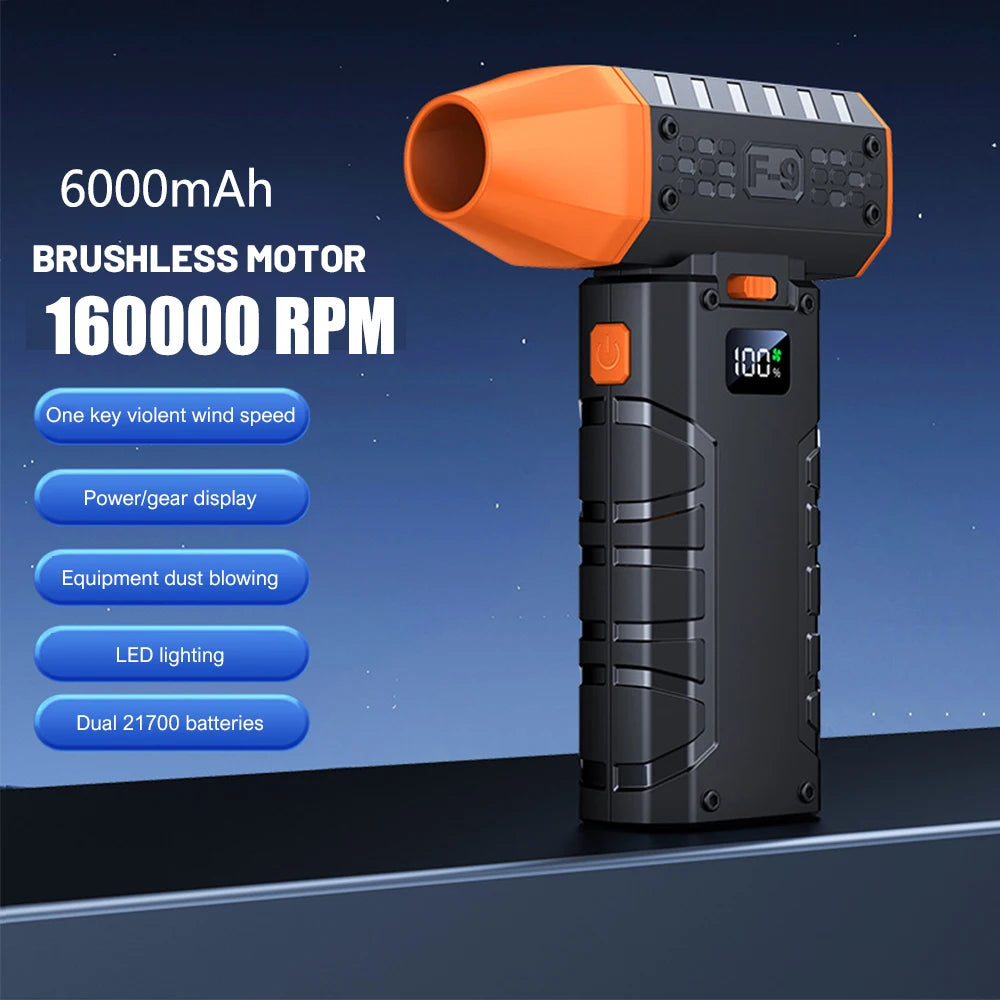 350000 RPM 8000mAh Pocket Dust Blower Mini Turbo Jet Fan Rechargeable 58m/s Turbo Violent Fan Powerful Blower for Cleaning - FUXL-Shopify