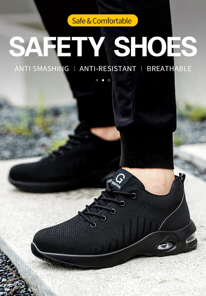 FUXL Sicherheitsschuhe Herren mit Stahlkappe – Leichte Work Sneakers für Industrie & Handwerk