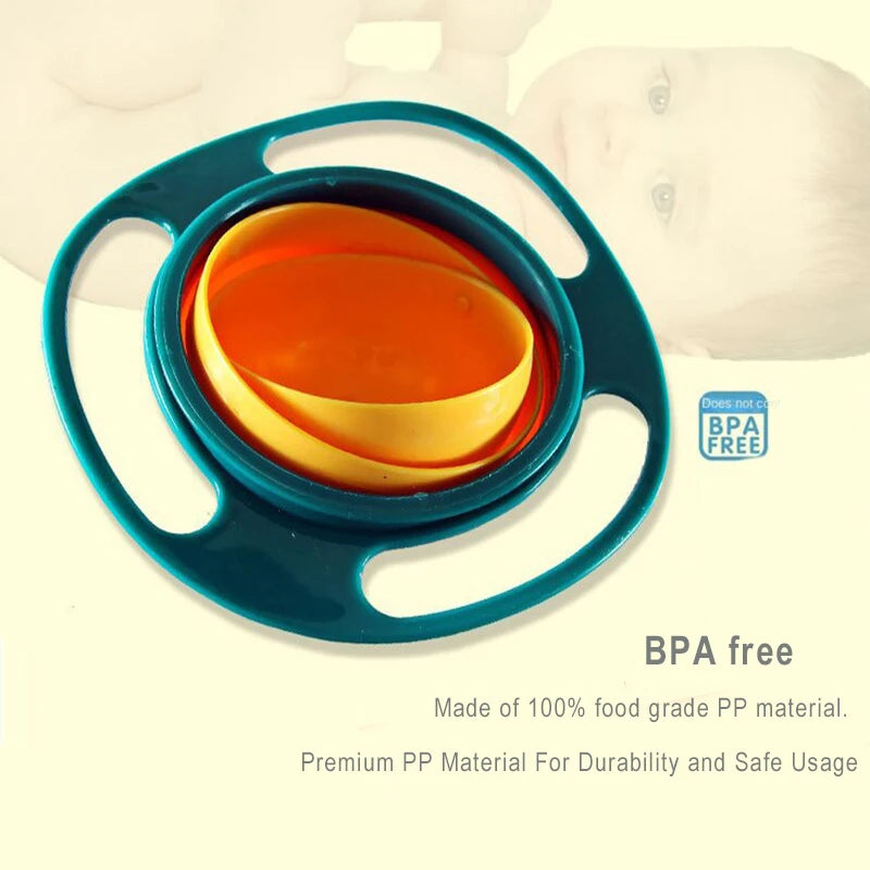 Universal Gyro Bowl (auch bekannt als 360° drehbarer, auslaufsicherer Kinderlernbecher) ist ein innovatives Baby- und Kinderfütterungsgeschirr, das durch sein gyroskopisches Design ein Verschütten verhindert. - FUXL-Shopify