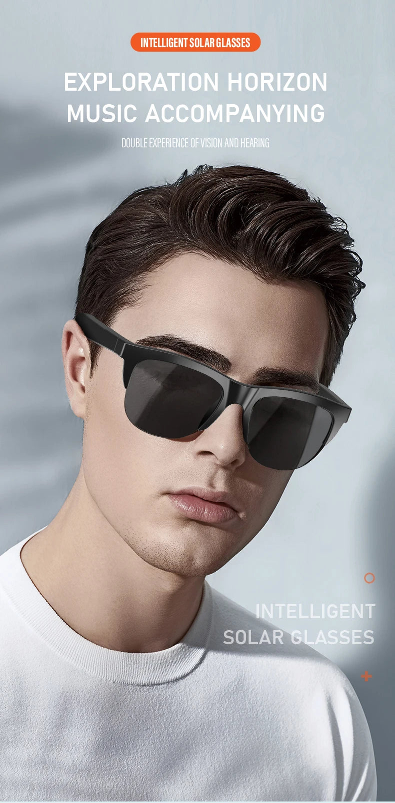 Intelligente Bluetooth-Brille auf Touch-Basis mit Knochenleitung für Outdoor-Sportanrufe, Sonnenbrillen, kabellose Business-Kopfhörer