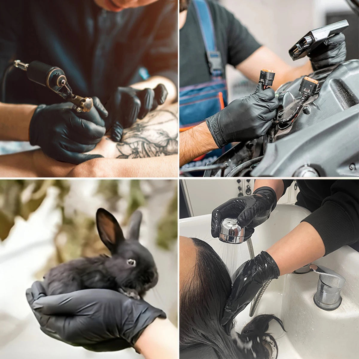 Schwarze Einmal-Handschuhe – Latexfrei für Küche & Industrie