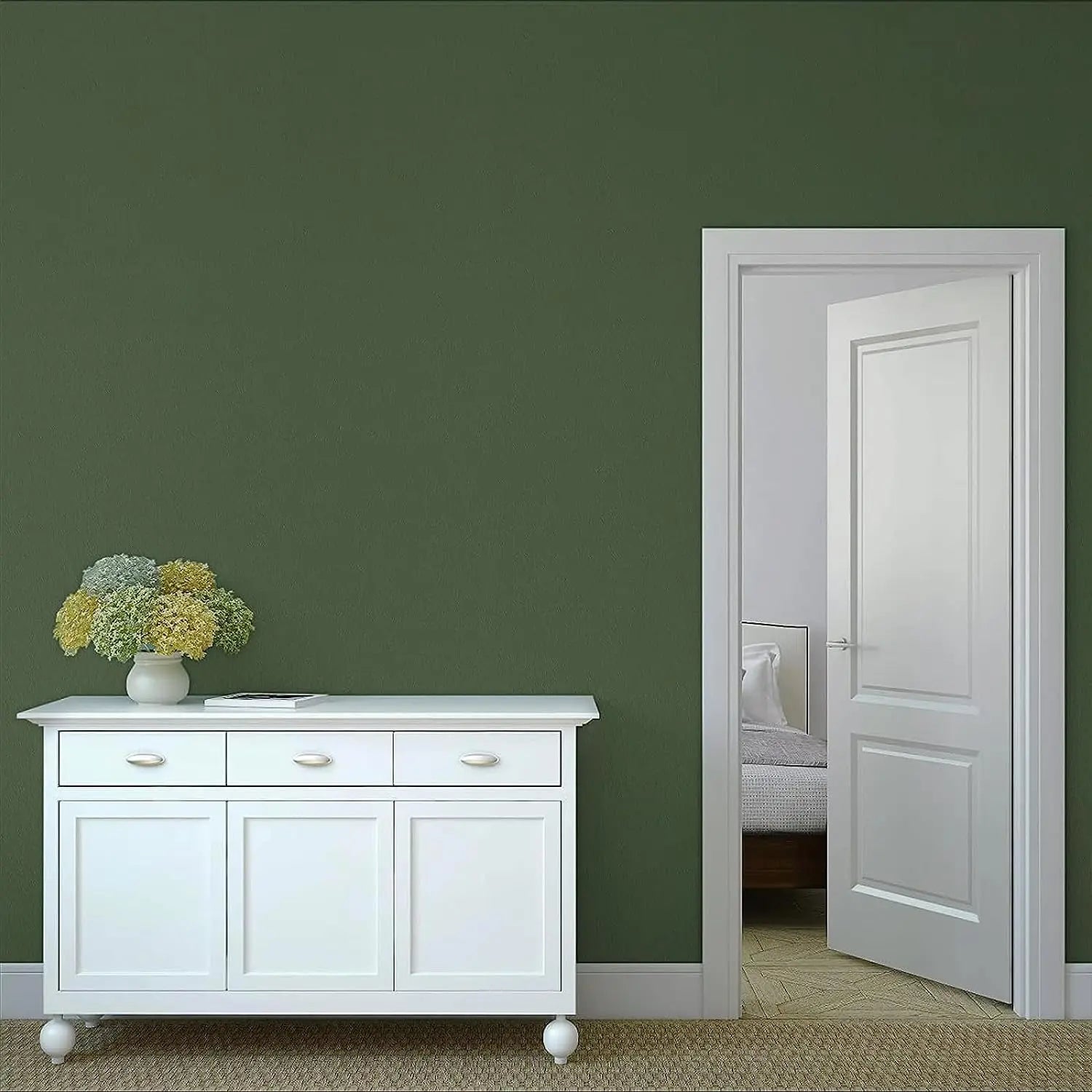 55 cm Breite, grün, matt, selbstklebende Folienaufkleber, verdickte Möbel, Küchenschränke, Tische, Wand, DIY-Renovierungstapete - FUXLShop