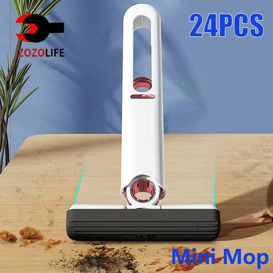 8/24Pcs Mini Squeeze Mop Mini Mopp Schreibtisch Küche Auto Sauber Werkzeuge Mops mit Selbst-quetschen Falten hause Reinigung Boden Waschen Mops - FUXL-Shopify