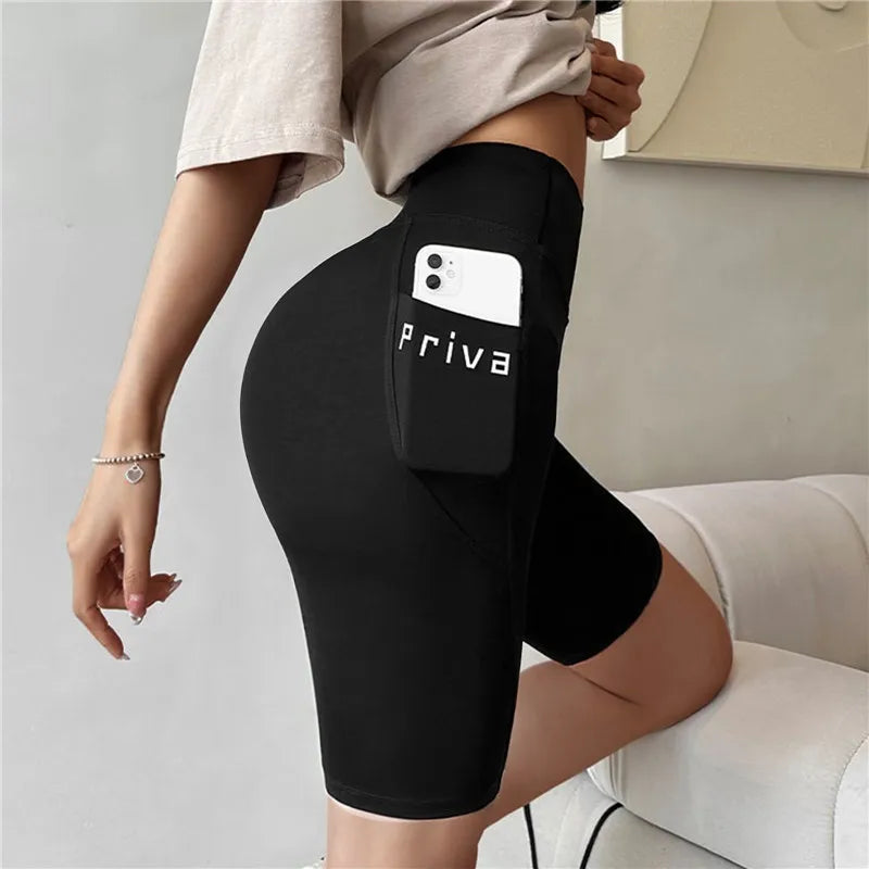 Frauen Yoga Sport Shorts Hohe Taille Fitness Shorts Casual Streetwear Kurze Hosen Weibliche Enge Shorts Für Damen Workout Hosen