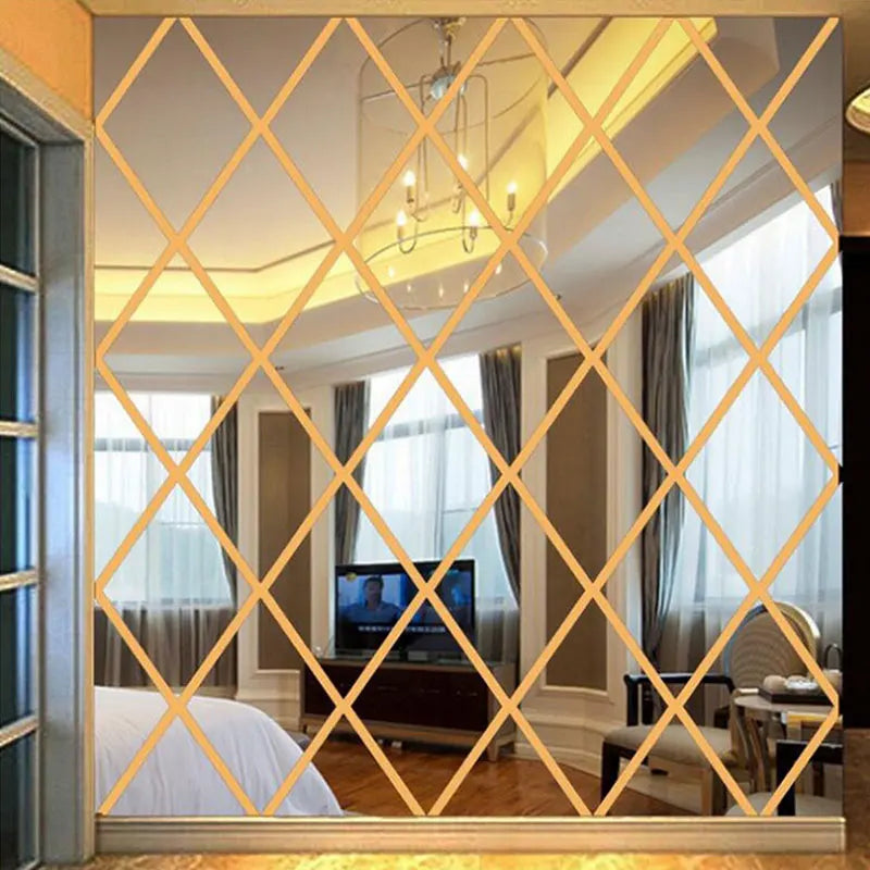 3D-Spiegelaufkleber, DIY-Acryl-Dreiecke, selbstklebende Diamanten, Wandspiegelaufkleber für Wohnzimmer, Heimdekoration, 10/17/32/58 Stück