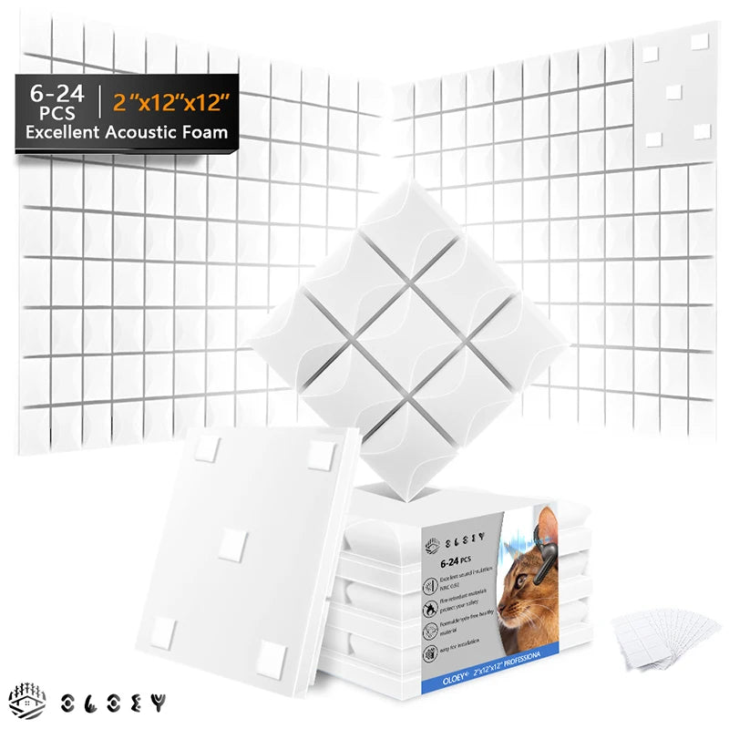 6/12/24 Stück Akustikpaneele selbstklebend – Schaumstoff zur Schalldämmung - FUXL-Shopify