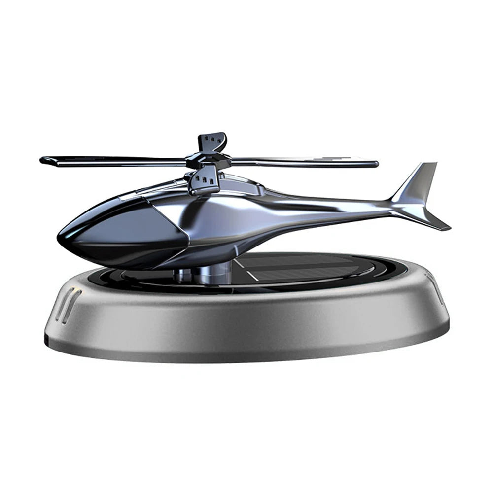 Solarbetriebener Rotationshubschrauber, Solar-Aromatherapie, Auto-Lufterfrischer, Legierung + ABS, Holzduft, Auto-Aroma-Diffusor