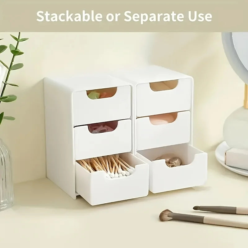 Schicker 3-stöckiger Schreibtisch-Organizer mit Schubladen – ideal für die Aufbewahrung von Bürobedarf, Schmuck und Kosmetika – tragbare Trennbox - FUXL-Shopify