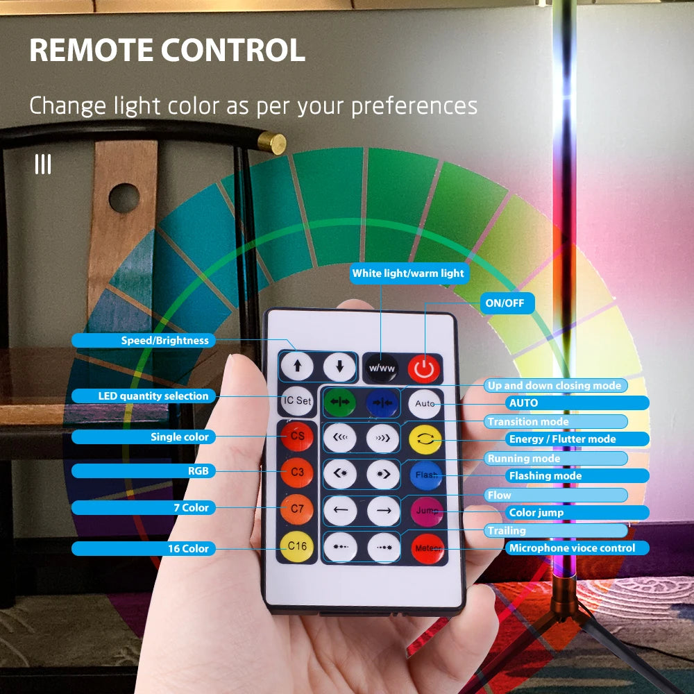 1PC RGB Stehleuchte RGB Ecke Stehleuchte Schlafzimmer Umgebungsbeleuchtung Skandinavischen Stil Farbwechsel Dimmbare Weiche Beleuchtung