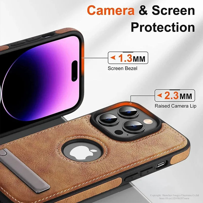 Luxus PU Leder Handyhülle mit Standfuß für iPhone