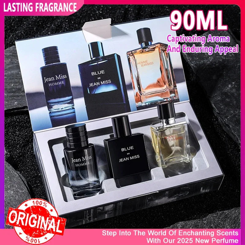 Hohe Qualität Männer Parfüm Hombre Geschenk Box 3 stücke Set 90 ml Kölnischwasser Duft Faszination Mann Parfüme Masculinos Dauerhafte parfüm Heren