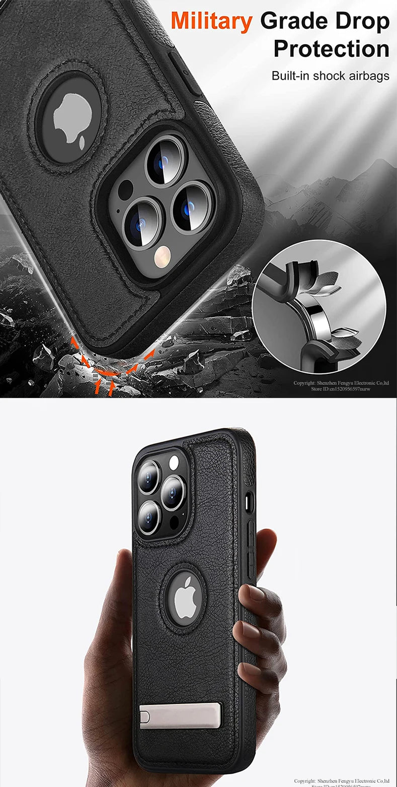 Luxus PU Leder Handyhülle mit Standfuß für iPhone