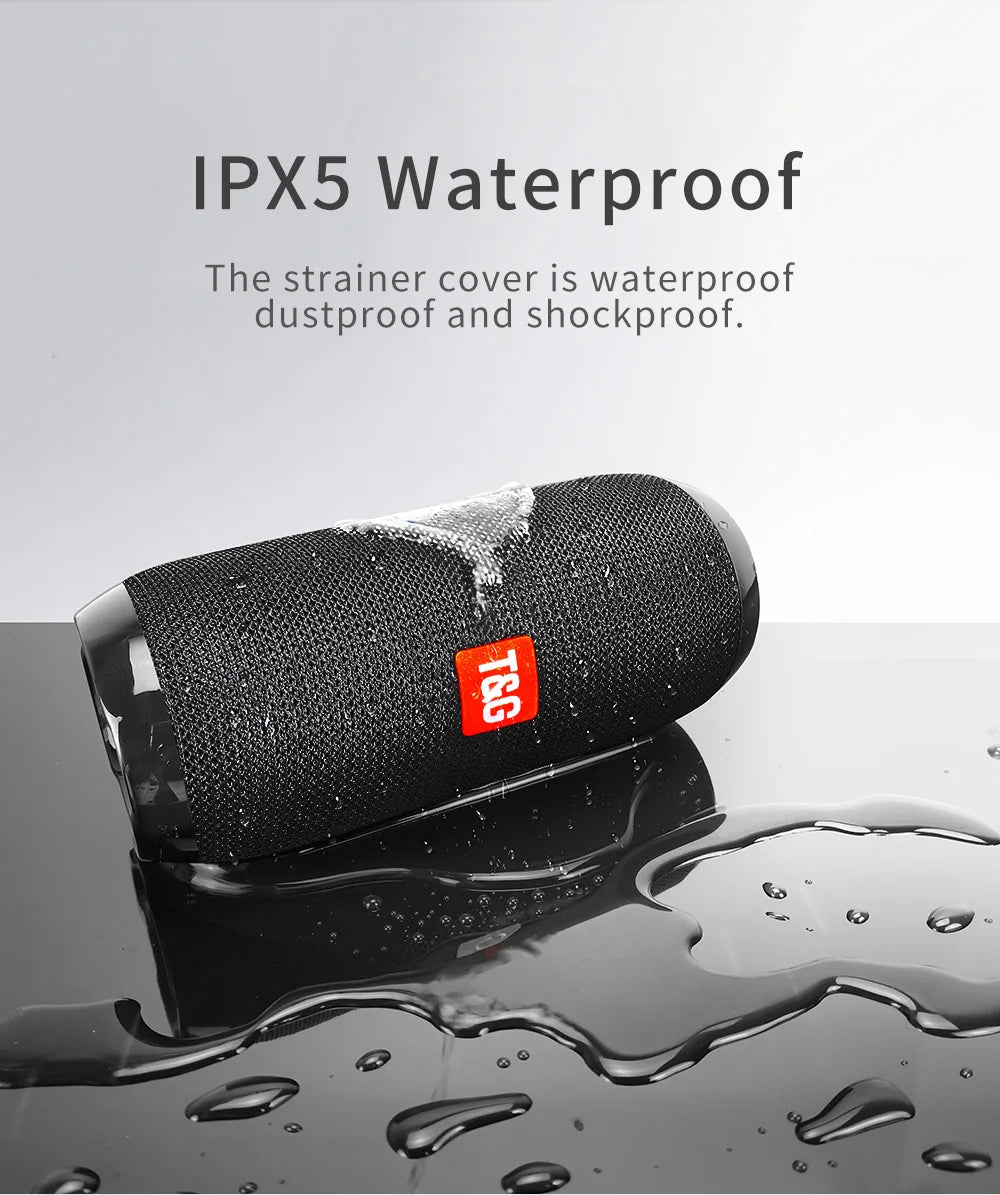 Bluetooth-Lautsprecher T&G TG117 Tragbare TWS-Soundbox Wasserdichter Lautsprecher Outdoor-Stereo-Surround-Lautsprecher unterstützen TF FM-Radio