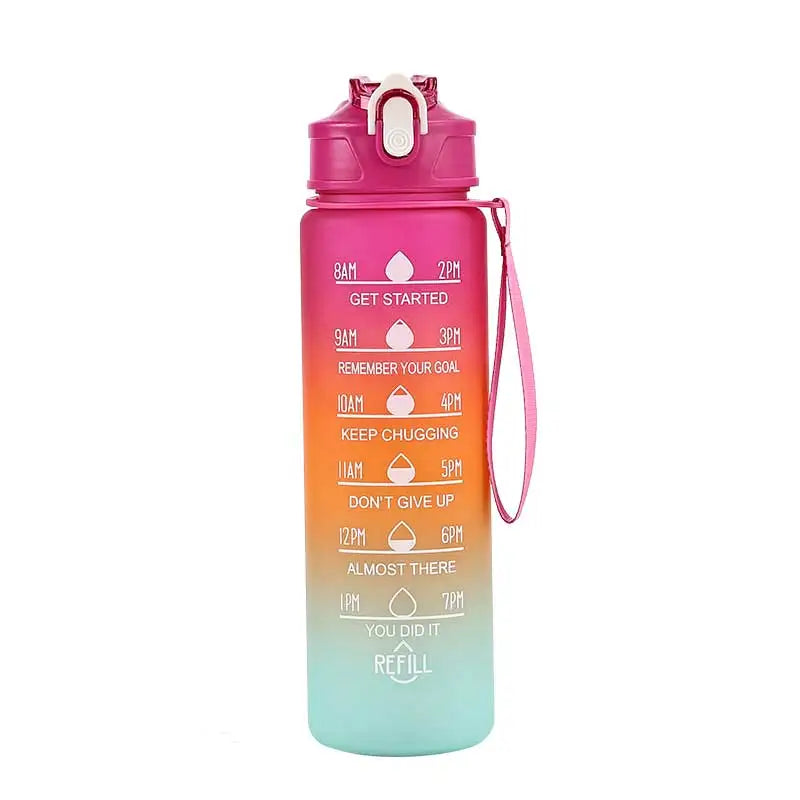 Sportwasserflasche mit zeitverfolgendem Strohhalm, auslaufsicherer, verriegelbarer Klappdeckel für einfaches Tragen, ideal für Outdoor-Abenteuer