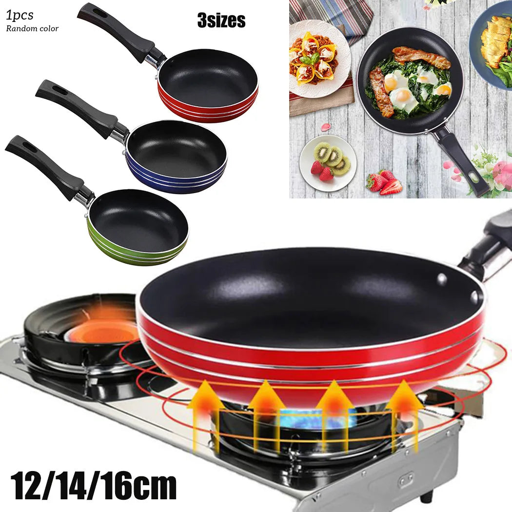 12 cm/14 cm/16 cm Mini Bratpfanne Antihaft-Stahl Bratpfanne Topf Topf Zufällige Farbe für Kochgeschirr Küche Kochgeschirr