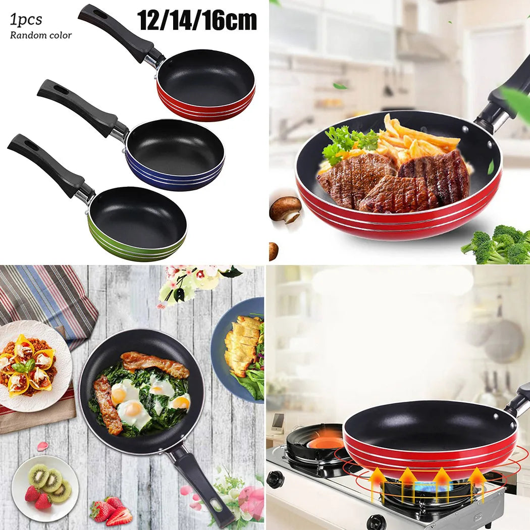 12 cm/14 cm/16 cm Mini Bratpfanne Antihaft-Stahl Bratpfanne Topf Topf Zufällige Farbe für Kochgeschirr Küche Kochgeschirr