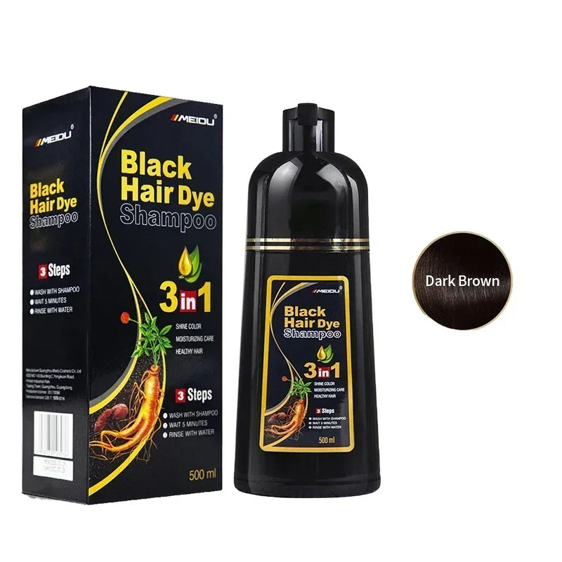 Haarfärbe-Shampoo Grau zu Schwarz - Natürliche Coloration 100ml/500ml