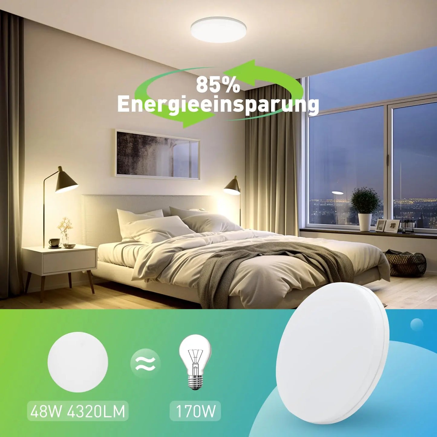 Round LED Ceiling Light Modern Home Decorative Ceiling Lighting Fixture 18/24/36/48W Living Room Bedroom Indoor Kitchen Lighting - FUXL-Shopify