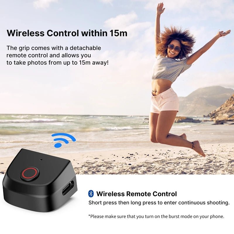 Ulanzi MA35 MagSafe Smartphone-Kamera-Auslösergriff, Bluetooth-Selfie-Griff als Kamera-Fotostabilisator, vertikaler horizontaler Aufnahme