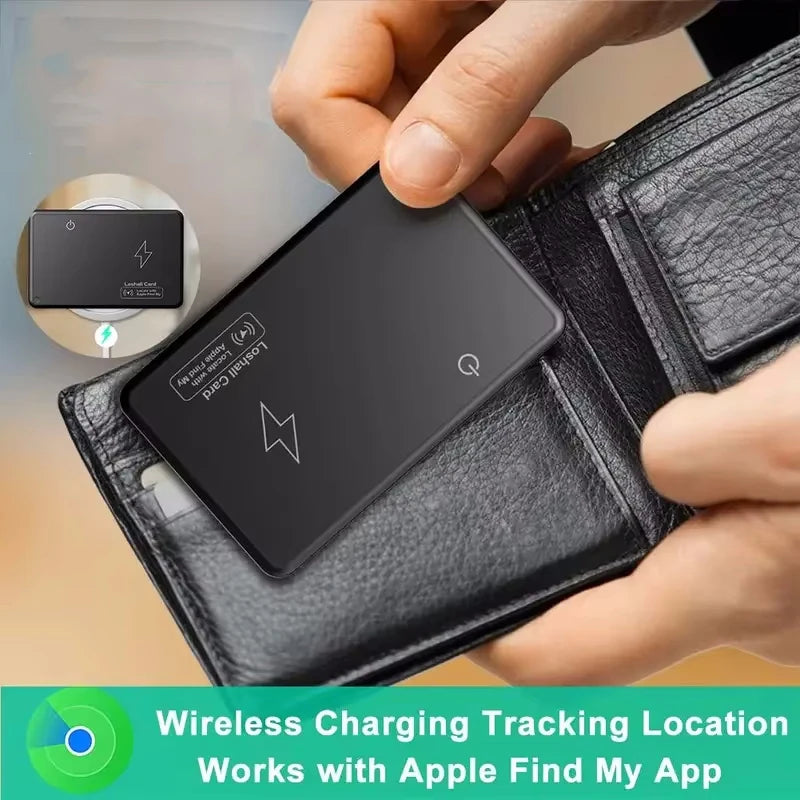 Neue kabellose Lade verfolgung Standort Brieftasche Tracker Karte wasserdichte GPS-Locator Arbeit mit Apple finden meine App Bluetooth-Tracker