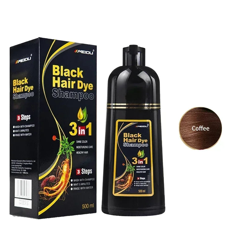 Haarfärbe-Shampoo Grau zu Schwarz - Natürliche Coloration 100ml/500ml
