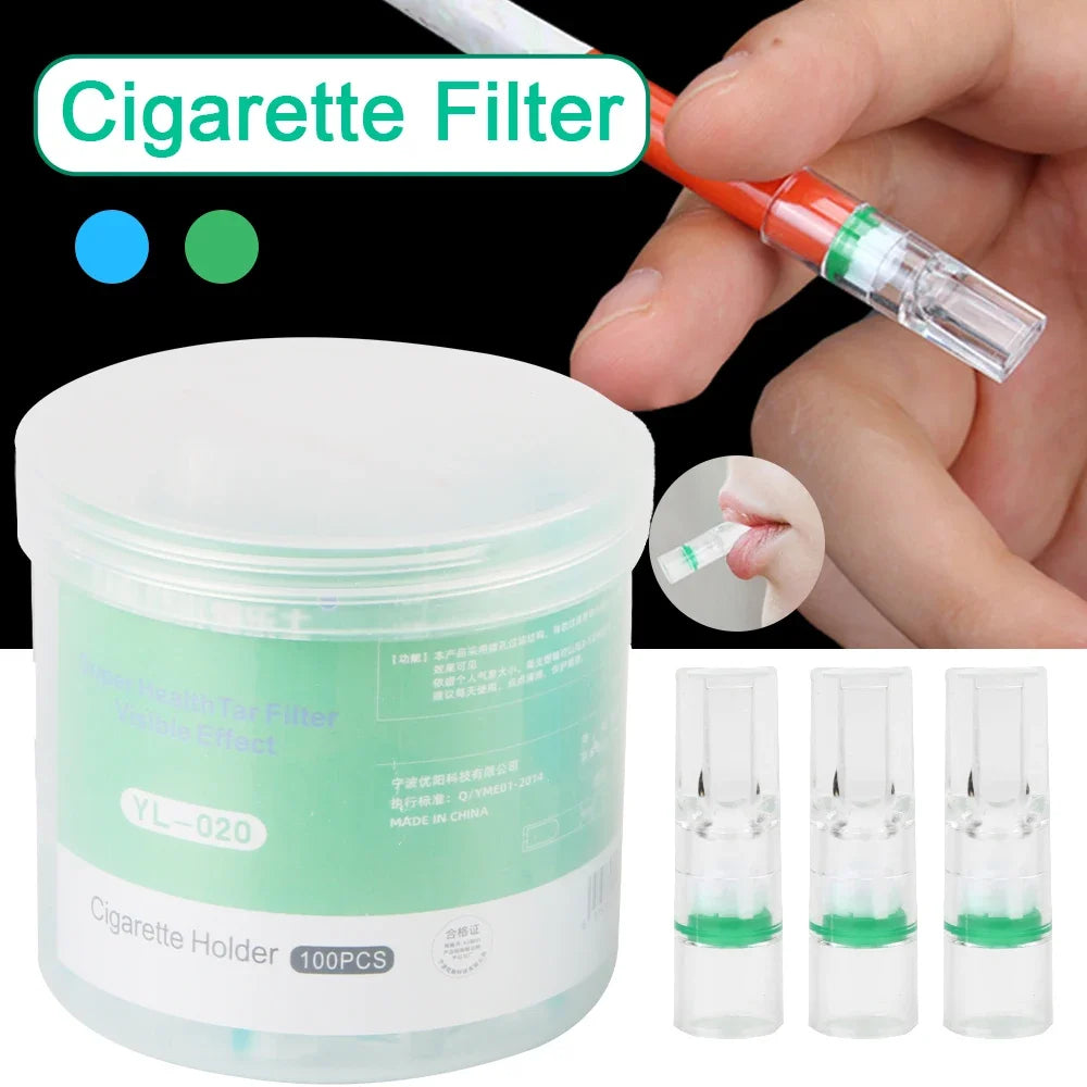 Zigarettenfilter, 100 Stück, Einweg, zum Rauchen, Teerreduzierungsfilter, Zigarettenreinigungshalter, medizinischer Konverter