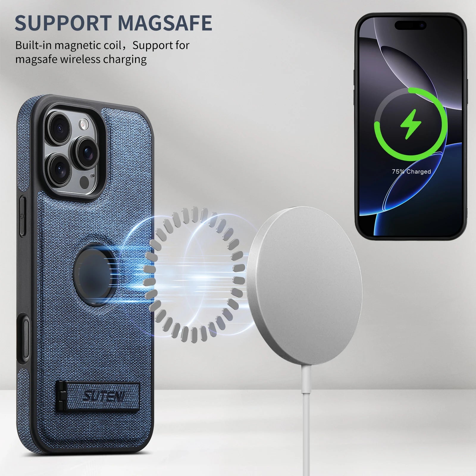 SUTENI Luxus PU Leder MagSafe Hülle - FUXL-Shopify
