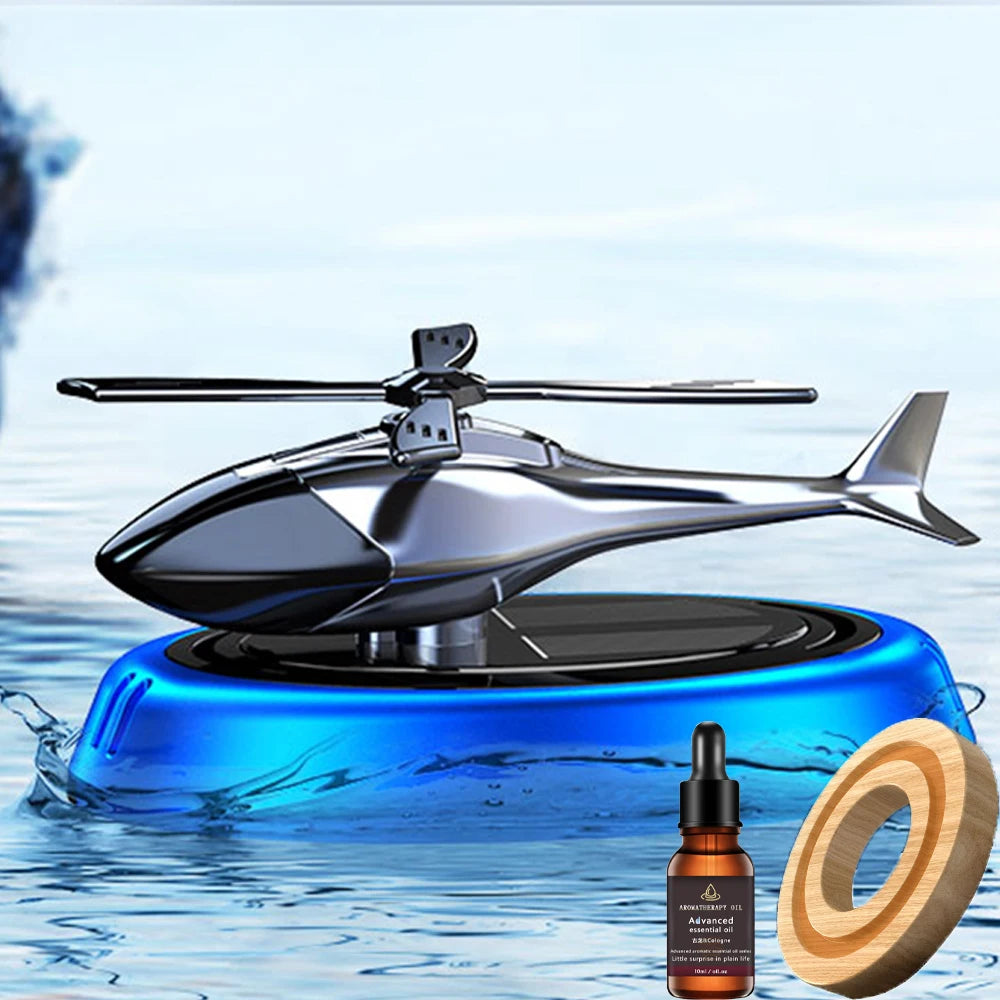 Solarbetriebener Rotationshubschrauber, Solar-Aromatherapie, Auto-Lufterfrischer, Legierung + ABS, Holzduft, Auto-Aroma-Diffusor - FUXL-Shopify