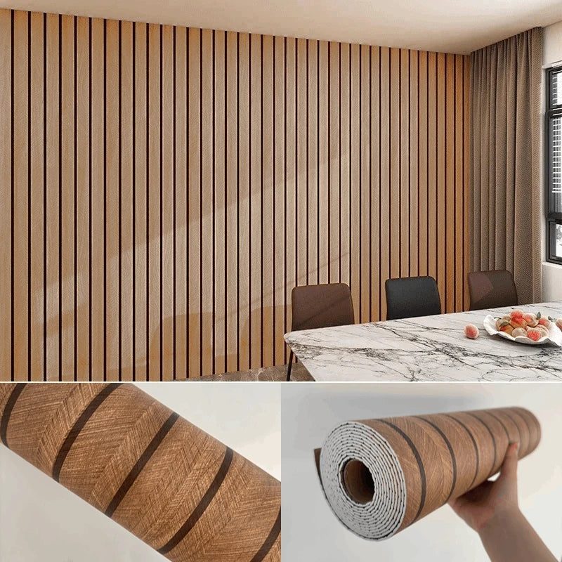 Nachahmung von Holzmaserung, Schaumstoff-Tapete, selbstklebend, wasserdicht, für Schlafzimmer, Wohnzimmer, Wandaufkleber zum Abziehen und Aufkleben, Raumdekoration