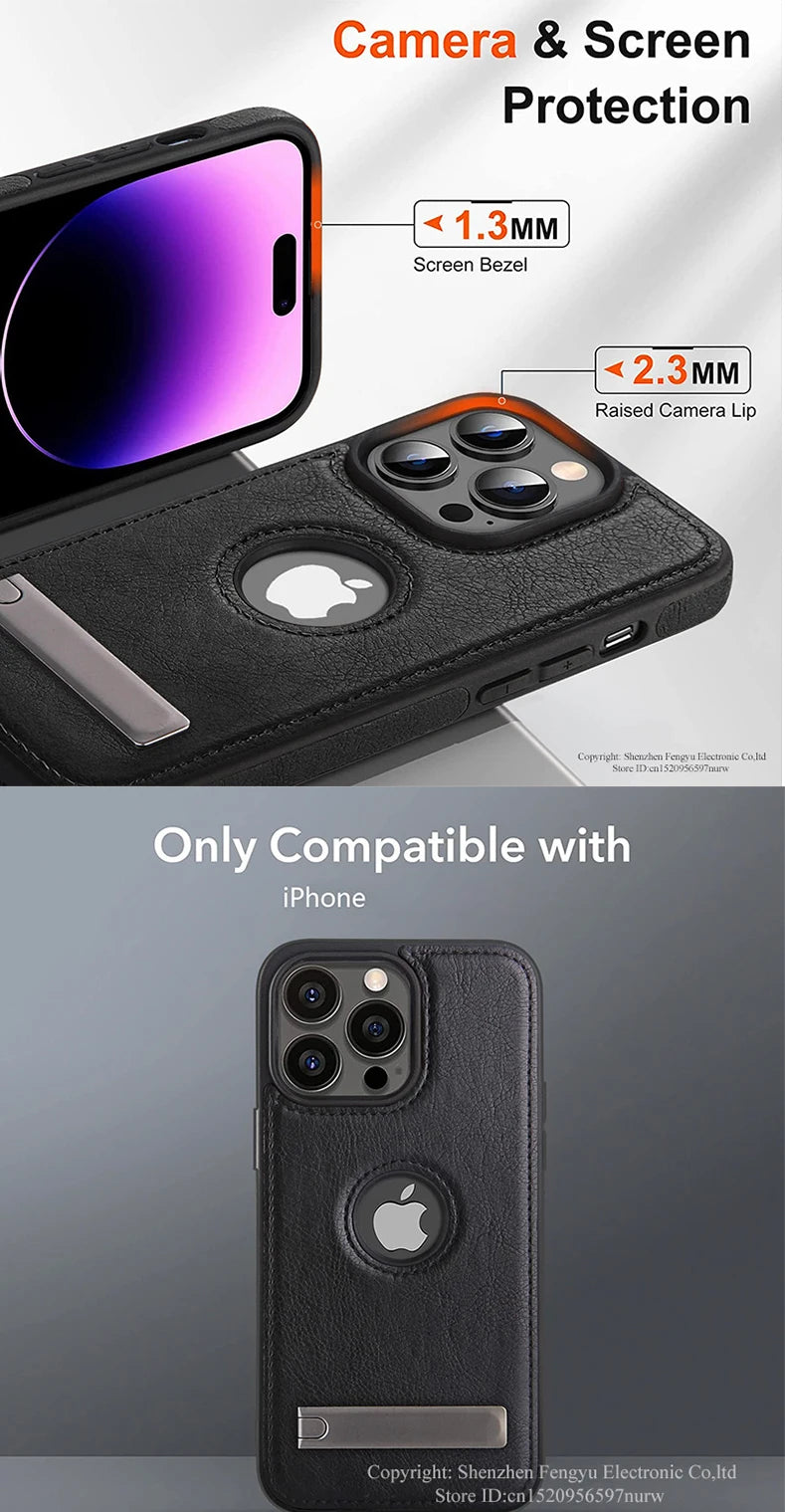 Luxus PU Leder Handyhülle mit Standfuß für iPhone