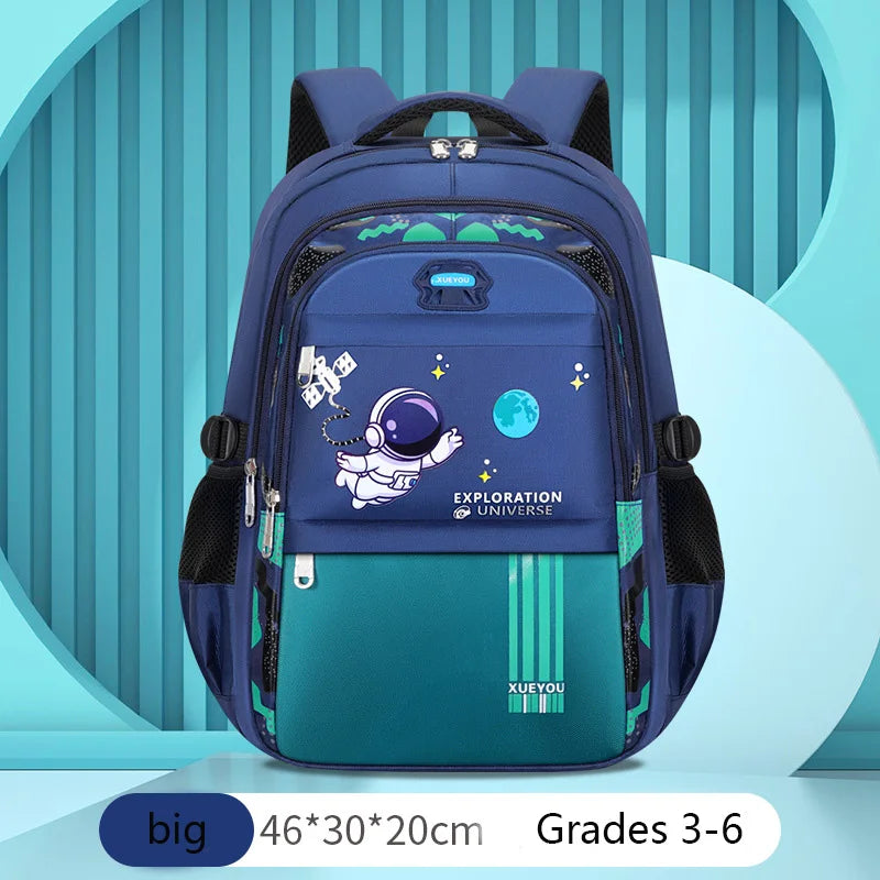 Kinder-Rucksack – Schulranzen für Jungen mit Astronauten-Motiv, wasserdichter Grundschulrucksack, Büchertasche, Mochila Infantil