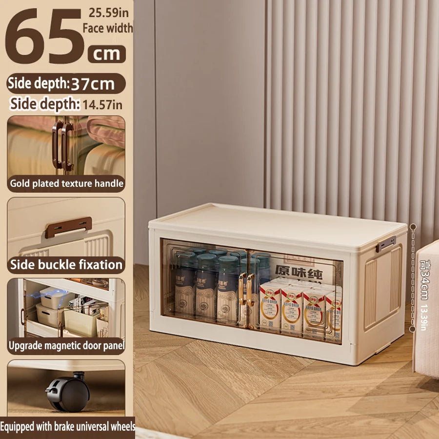 45/55/65 cm Länge, zusammenklappbarer Multifunktions-Aufbewahrungsschrank, Kleinigkeiten-Schrank, großes Fassungsvermögen, staubdichter Kleiderschrank