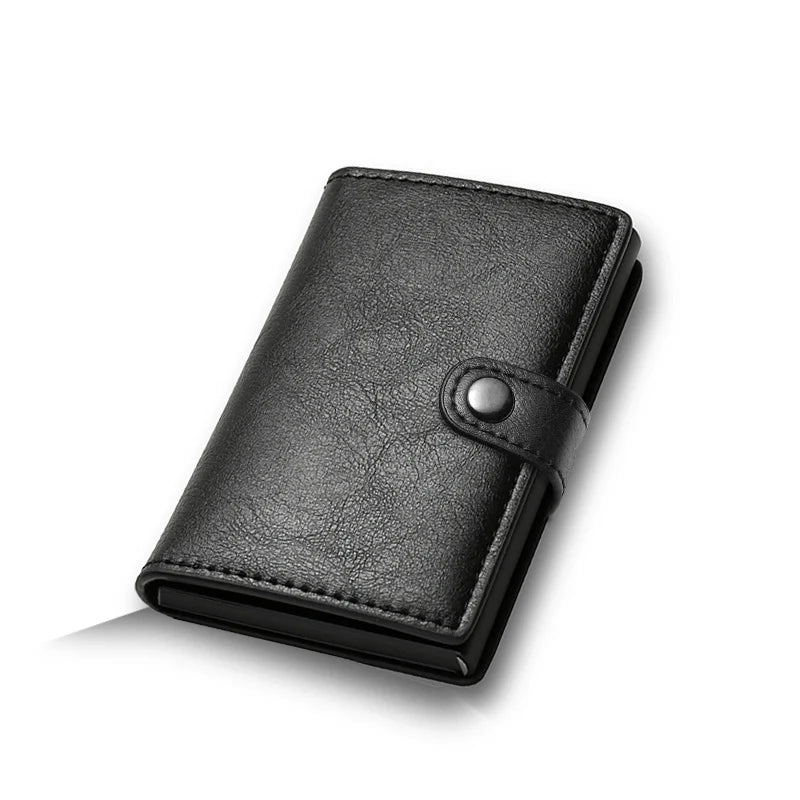 Carbon Fiber Geldbörse Männer – Ultradünne RFID-Blocker Kreditkartenhalter aus Metall Slim Pop-Up Design Schwarz - FUXL-Shopify