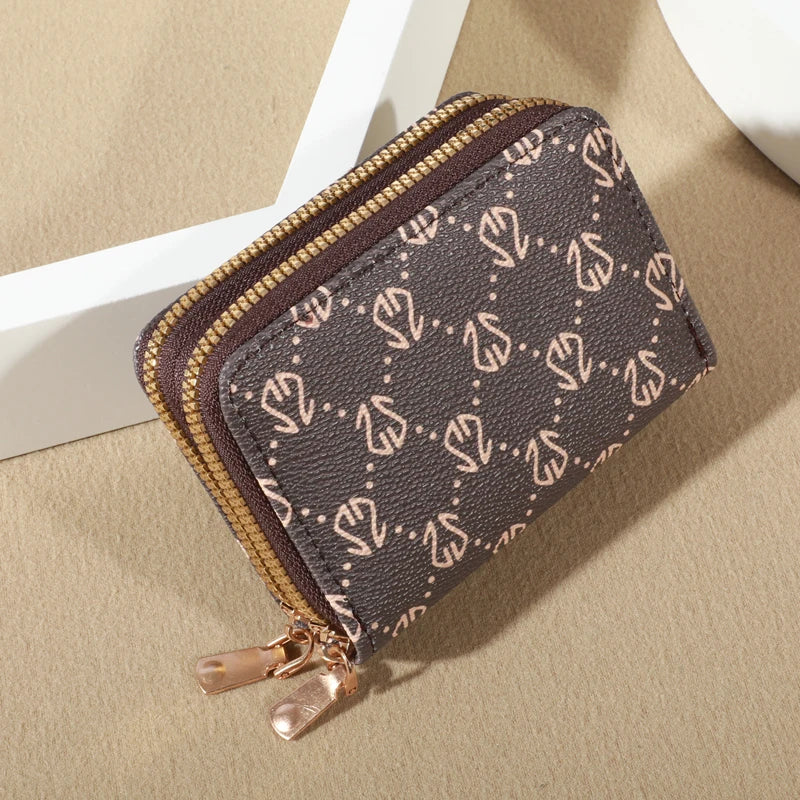 Schickes Vintage-Geldbörse mit Kartenhalter und Reißverschluss für Damen – sichere Multi-Kartenfächer, modisches Kunstleder mit Münzgeldbörse, luxuriös