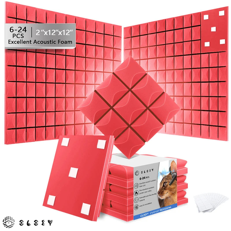 6/12/24 Stück Akustikpaneele selbstklebend – Schaumstoff zur Schalldämmung - FUXL-Shopify