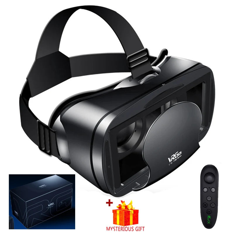 Virtual Reality 3D VR Headset Smart Brille Helm für Smartphones Handy Mobile 7-Zoll-Linsen Fernglas mit Controllern