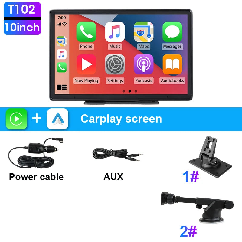 JMCQ 10-Zoll-Carplay-Auto-Smart-Screen-Multimedia-Video-Player Drahtloses Carplay Android Auto Autoradio für Apple Android Stereo