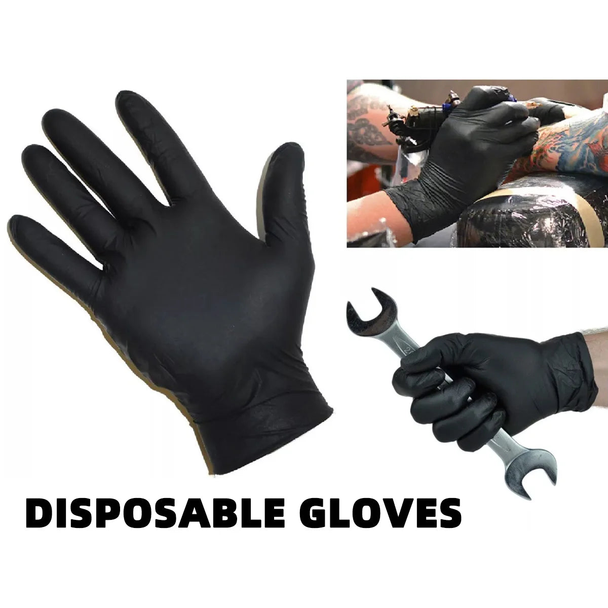 Schwarze Einmal-Handschuhe – Latexfrei für Küche & Industrie